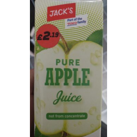 Jacks pure apple juice not from concentrate 1l