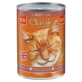 Classic cat food beef in jelly 400g
