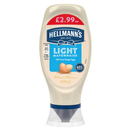 Hellmanns light mayonnaise squeezy 430ml