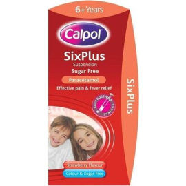 Calpol 6+ paracetamol sugar free strawberry 80ml