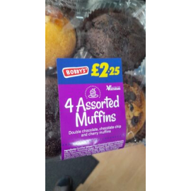 Bobbys 4 assorted muffins 285g